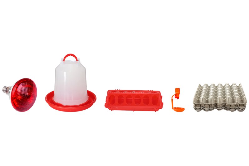 Novafeed accessories: drinkers, feeders, infrared lamp and egg trays